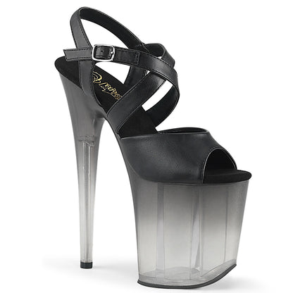 Pleaser Womens Sandals FLAMINGO-822T Blk Faux Leather/Faded Blk