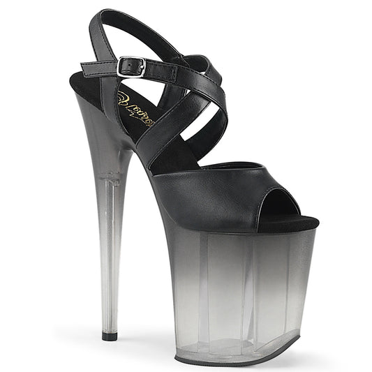 Pleaser Womens Sandals FLAMINGO-822T Blk Faux Leather/Faded Blk