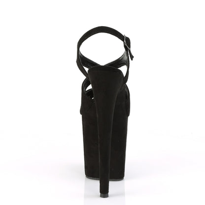 Pleaser Womens Sandals FLAMINGO-831FS Blk Faux Suede/Blk Faux Suede