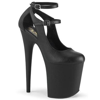 Pleaser Womens Sandals FLAMINGO-850 Blk Faux Leather/Blk Matte
