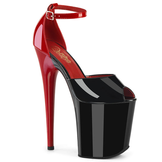Pleaser   FLAMINGO-868 Blk-Red Pat/Blk Red
