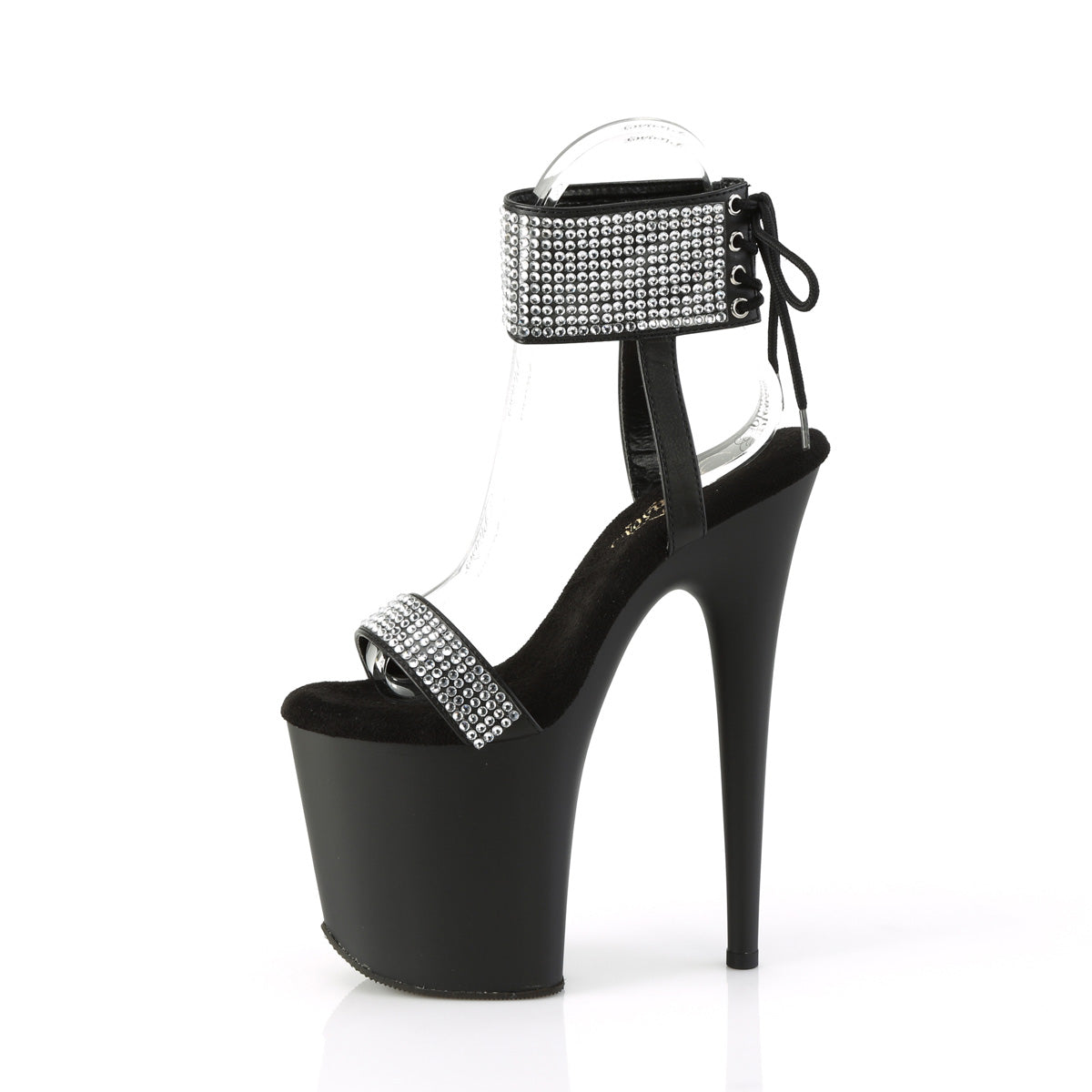Pleaser   FLAMINGO-870 BLK Faux Leder-RS/BLK Matte