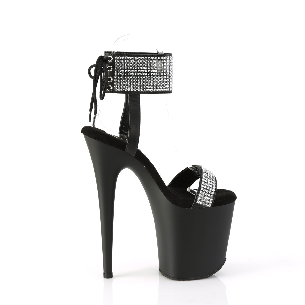 Pleaser   FLAMINGO-870 BLK Faux Leder-RS/BLK Matte