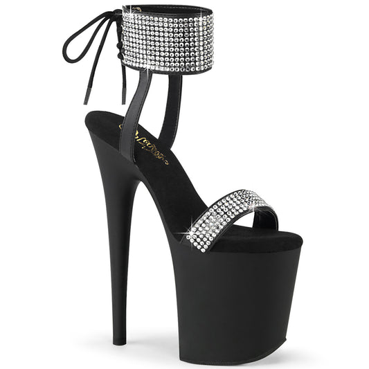Pleaser   FLAMINGO-870 Blk Faux Leather-RS/Blk Matte