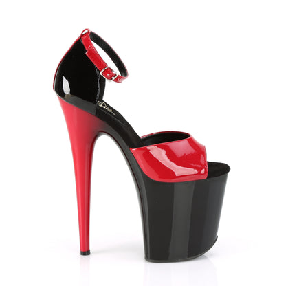 Pleaser Damen Sandalen FLAMINGO-889 rot-black pat / black-rot