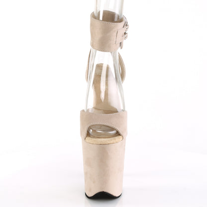 Pleaser Damen Sandalen FLAMINGO-891 Beige Faux Wildleder / Beige Faux Wildleder