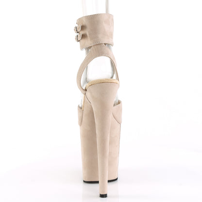 Pleaser Damen Sandalen FLAMINGO-891 Beige Faux Wildleder / Beige Faux Wildleder