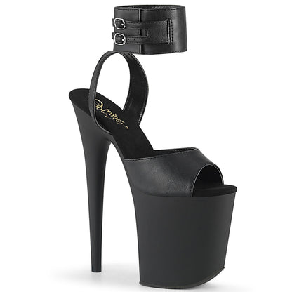 Pleaser Womens Sandals FLAMINGO-891 Blk Faux Leather/Blk Matte