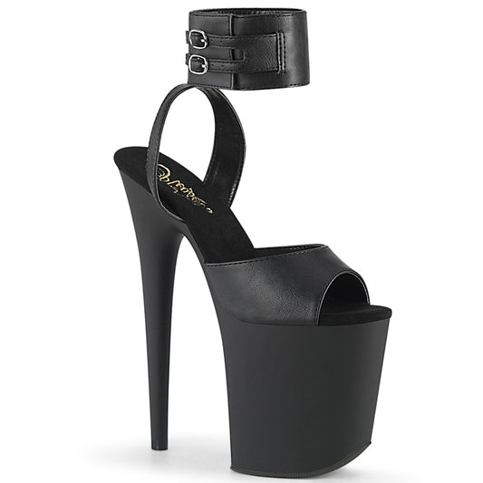 Pleaser Womens Sandals FLAMINGO-891 Blk Faux Leather/Blk Matte