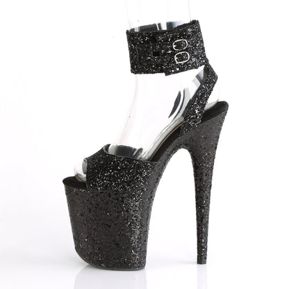 Pleaser Womens Sandals FLAMINGO-891LG Blk Glitter/Blk Glitter