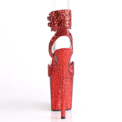 Pleaser Womens Sandals FLAMINGO-891LG Red Glitter/Red Glitter