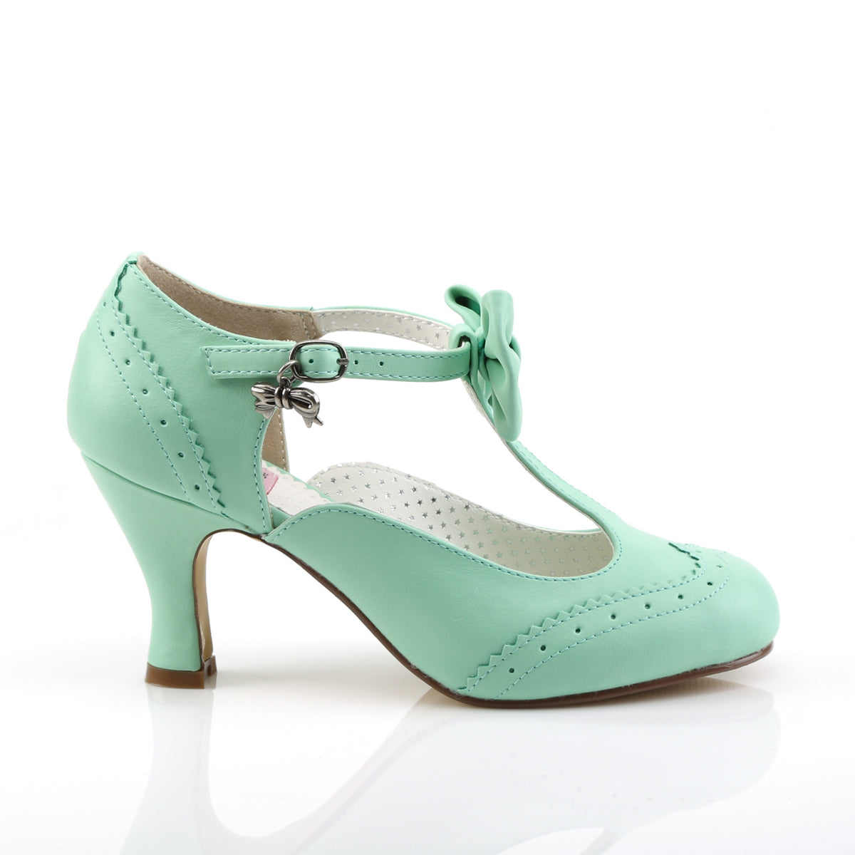Pin Up Couture Frauenpumpen FLAPPER-11 Mint-Faux-Leder