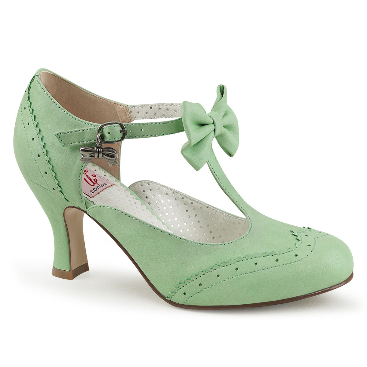 Pin Up Couture Frauenpumpen FLAPPER-11 Mint-Faux-Leder