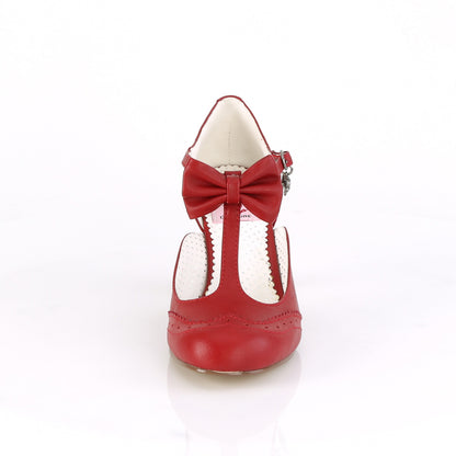 Pin Up Couture Womens Pumps FLAPPER-11 Red Faux Leather