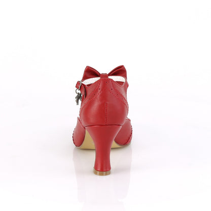 Pin Up Couture Womens Pumps FLAPPER-11 Red Faux Leather