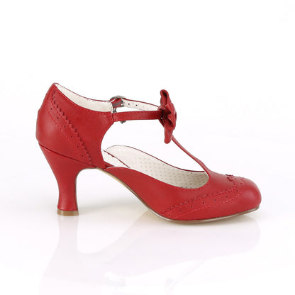 Pin Up Couture Womens Pumps FLAPPER-11 Red Faux Leather