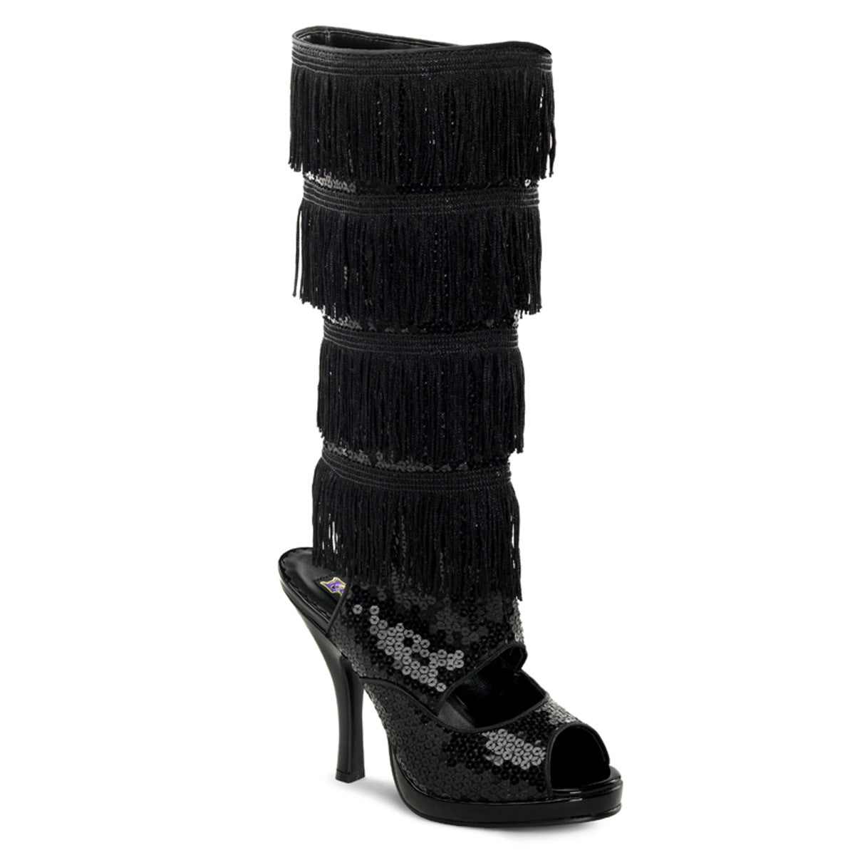 Funtasma Damen Knöchelstiefel FLAPPER-168 BLK-Pailletten
