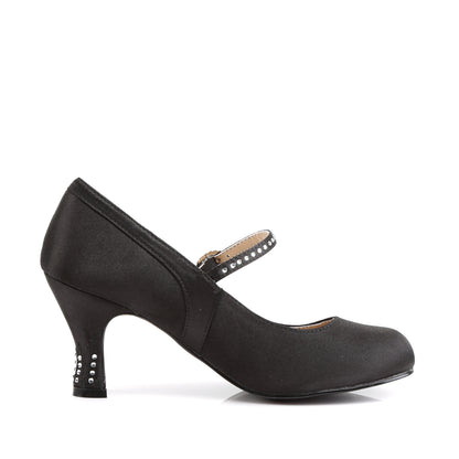 Funtasma Womens Pumps FLAPPER-20 Blk Satin Pu