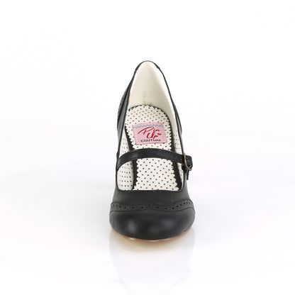 Pin Up Couture Womens Pumps FLAPPER-32 Blk Faux Leather