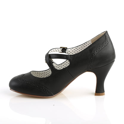 Pin Up Couture Womens Pumps FLAPPER-35 Blk Faux Leather