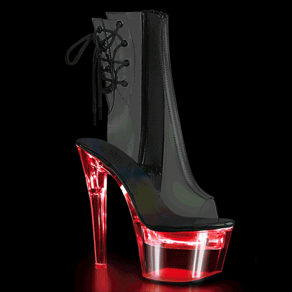 Pleaser Damen Knöchelstiefel FLASHDANCE-1018c-7 CLR / CLR