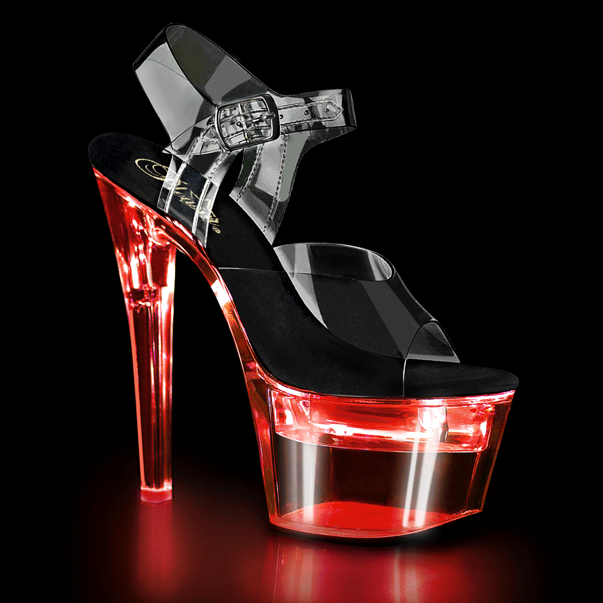 Pleaser Damen Sandalen FLASHDANCE-708 CLR-BLK / CLR