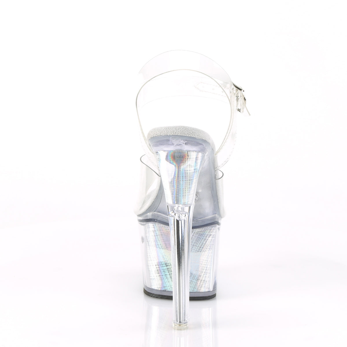 Pleaser Womens Sandals FLASHDANCE-708CH Clr/Slv Hologram