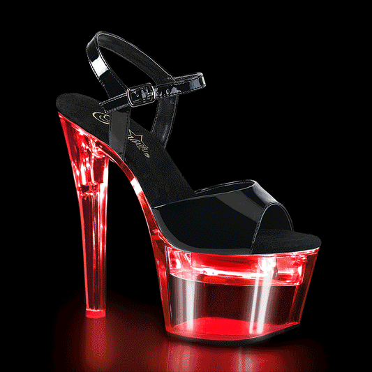 Pleaser Damen Sandalen FLASHDANCE-709 blk pat / clr