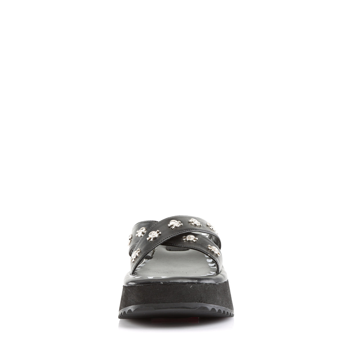 DemoniaCult Frauen Sandalen FLIP-05 BLK Vegan Leder