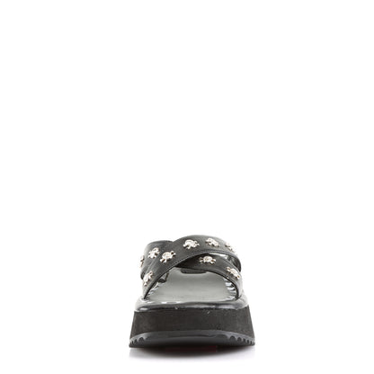 DemoniaCult Frauen Sandalen FLIP-05 BLK Vegan Leder