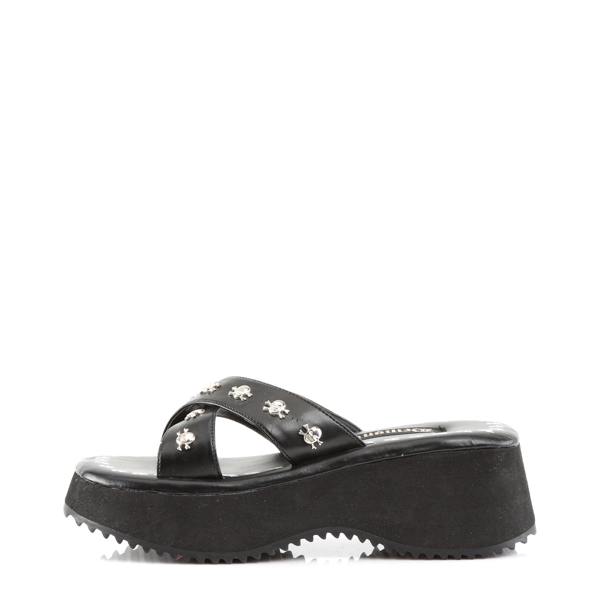 DemoniaCult Frauen Sandalen FLIP-05 BLK Vegan Leder