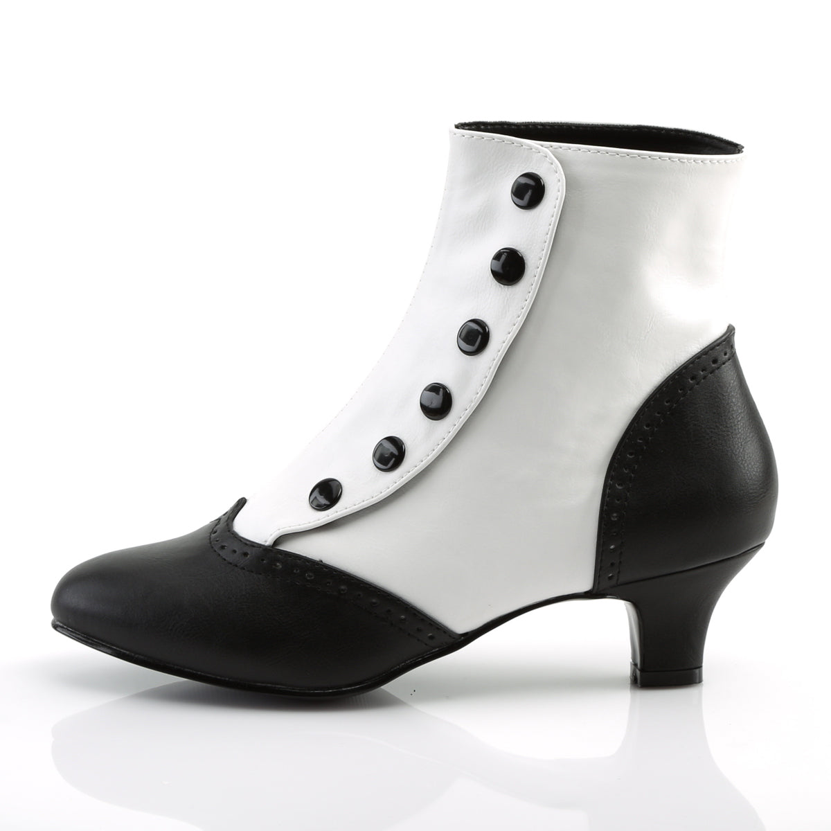 Bordello Womens Boots. FLORA-1023 WHT-BLK PU