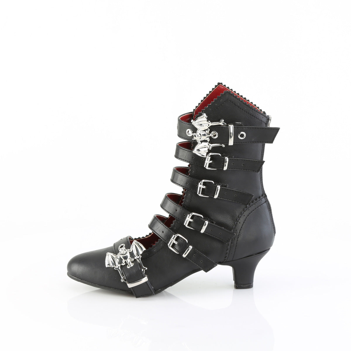 DemoniaCult Women's Ankle Boots FLORA-1035 Blk Vegan Leather