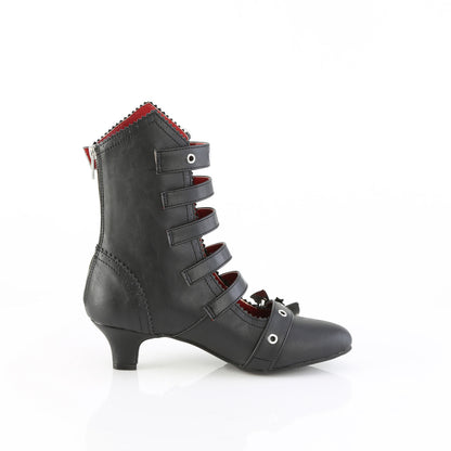 DemoniaCult Women's Ankle Boots FLORA-1035 Blk Vegan Leather