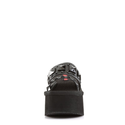 DemoniaCult Frauen Sandalen FUNN-18 BLK Vegan Leder