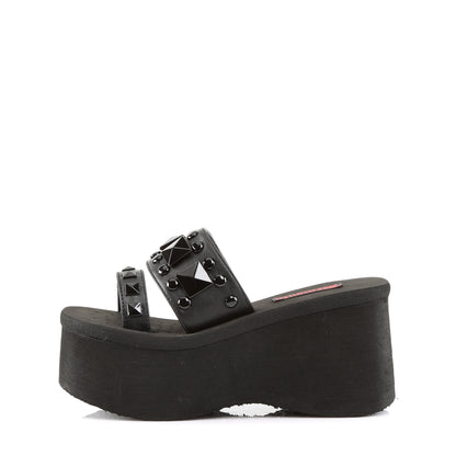 DemoniaCult Frauen Sandalen FUNN-18 BLK Vegan Leder