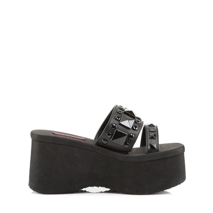 DemoniaCult Frauen Sandalen FUNN-18 BLK Vegan Leder