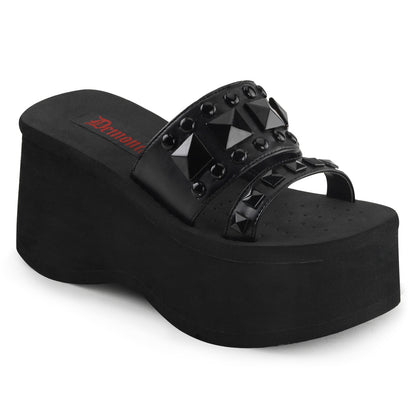 DemoniaCult Frauen Sandalen FUNN-18 BLK Vegan Leder