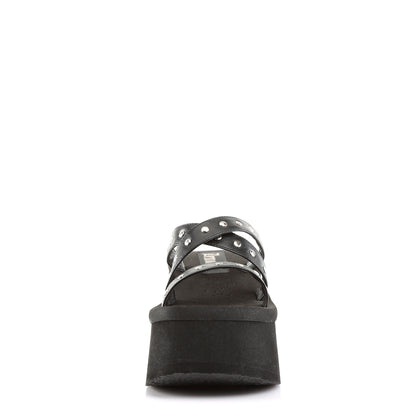 DemoniaCult Womens Sandals FUNN-19 Blk Vegan Leather