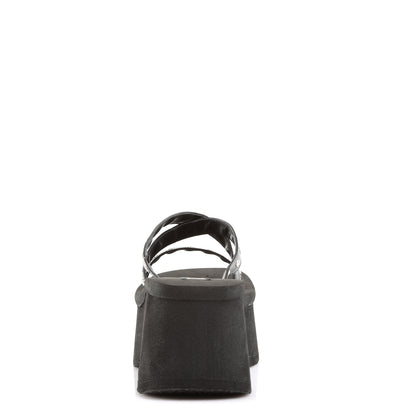 DemoniaCult Womens Sandals FUNN-19 Blk Vegan Leather