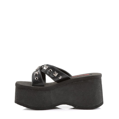 DemoniaCult Frauen Sandalen FUNN-29 BLK Vegan Leder