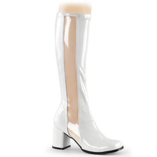 Funtasma Womens Boots. Gogo-303 WHT Str Pat-CLR TPU