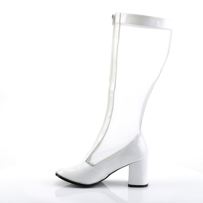 Funtasma Womens Boots. Gogo-307 WHT STR Pat-Mesh