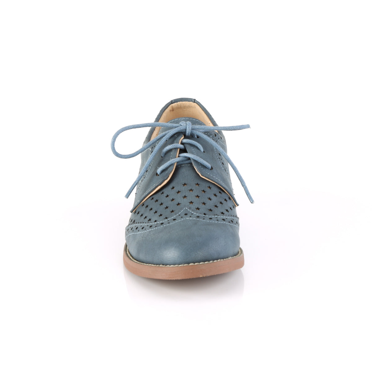 Pin Up Couture Frauenpumpen HEPBURN-26 Steinblaues Faux-Leder
