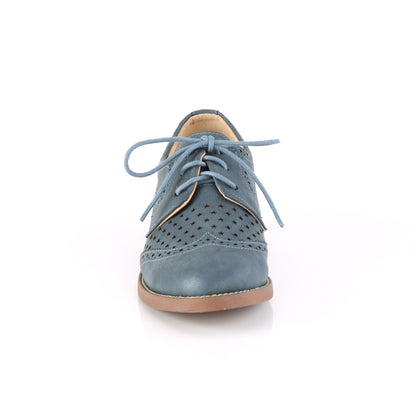 Pin Up Couture Frauenpumpen HEPBURN-26 Steinblaues Faux-Leder