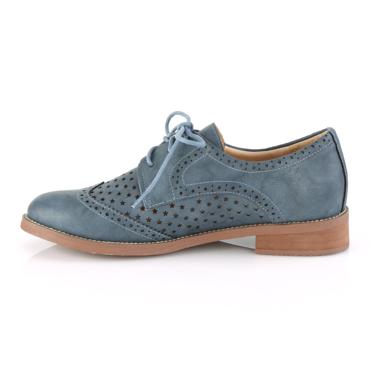 Pin Up Couture Frauenpumpen HEPBURN-26 Steinblaues Faux-Leder