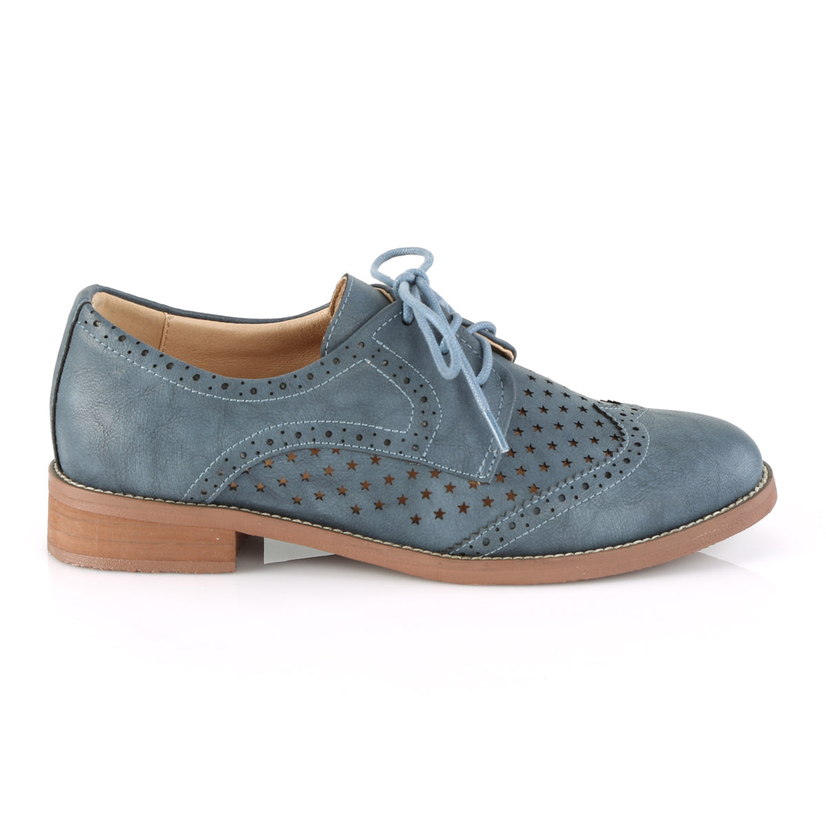 Pin Up Couture Frauenpumpen HEPBURN-26 Steinblaues Faux-Leder