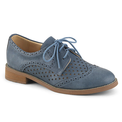 Pin Up Couture Frauenpumpen HEPBURN-26 Steinblaues Faux-Leder