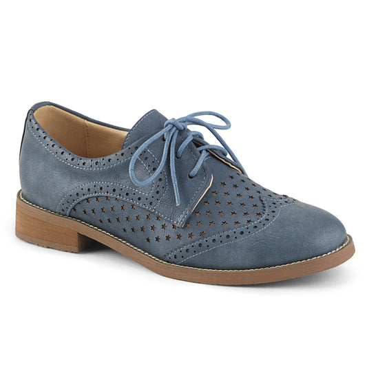 Pin Up Couture Womens Pumps HEPBURN-26 Stone Blue Faux Leather