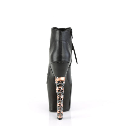 Pleaser  Ankle Boots HEX-1005 Blk Faux Leather/Blk Faux Leather